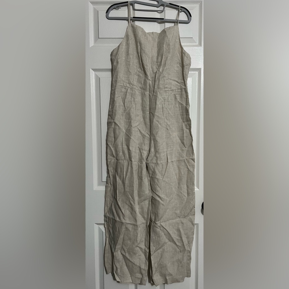 H&M Cream Linen Jumpsuit
